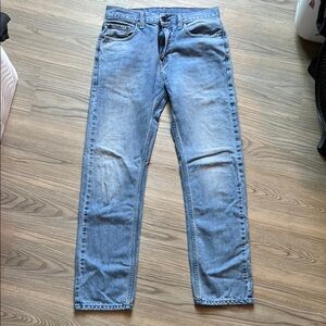 Levi's Blue Straight Jeans with Distressed Knees 30x32